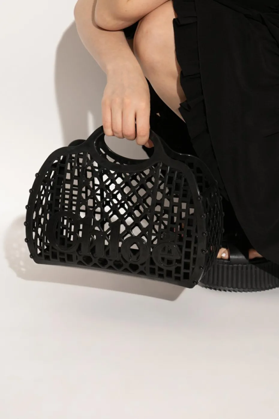 Chloé CZARNY Torba `Cage` typu `shopper`