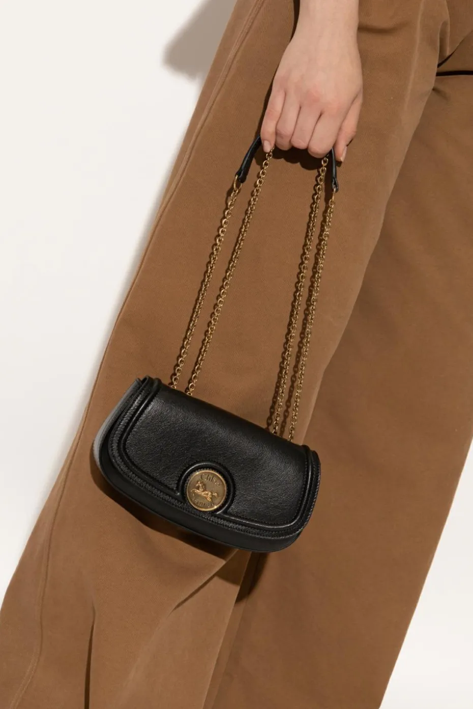 Chloé CZARNY Torba na ramię `Horse Medal Mini`