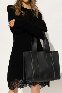 Chloé CZARNY Torba ‘Woody Medium’ typu ‘shopper’