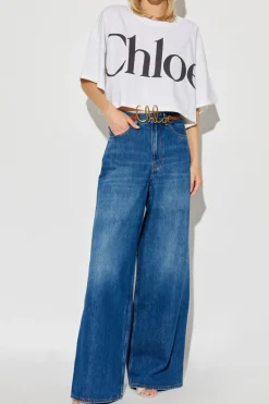 Chloé NIEBIESKI Jeansy z wysokim stanem