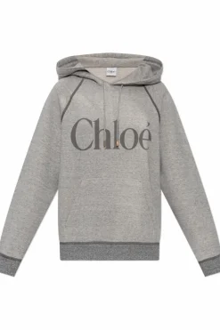 Chloé SZARY Bluza z kapturem