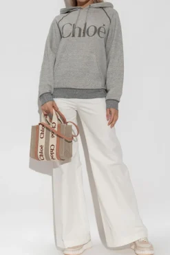Chloé SZARY Bluza z kapturem