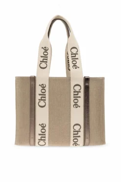 Chloé SZARY Torba `Woody Medium` typu `shopper`