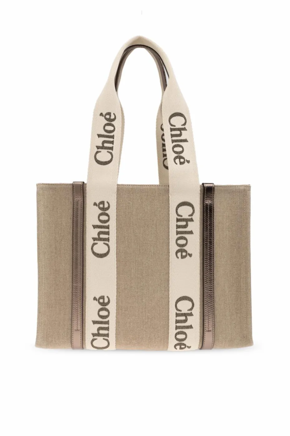 Chloé SZARY Torba `Woody Medium` typu `shopper`