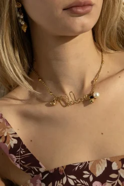Chloé ZŁOTY Choker z logo