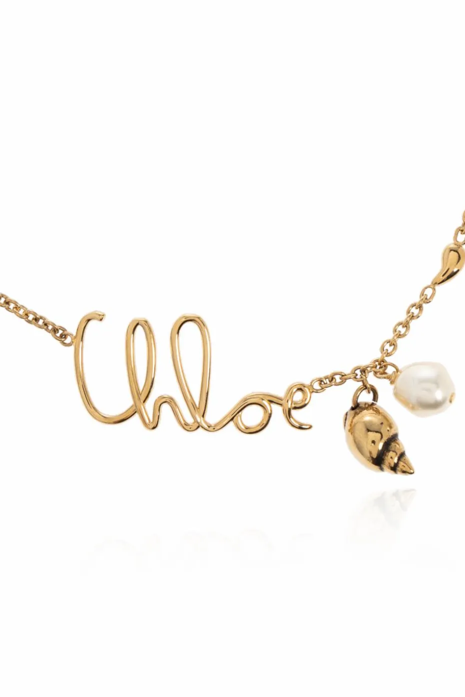 Chloé ZŁOTY Choker z logo
