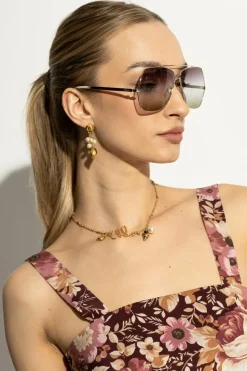 Chloé ZŁOTY Okulary przeciwsłoneczne `Aly`