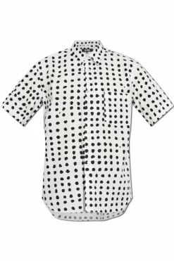 Comme des Garçons Black BIAŁY Koszula ze wzorem w kropki