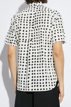 Comme des Garçons Black BIAŁY Koszula ze wzorem w kropki