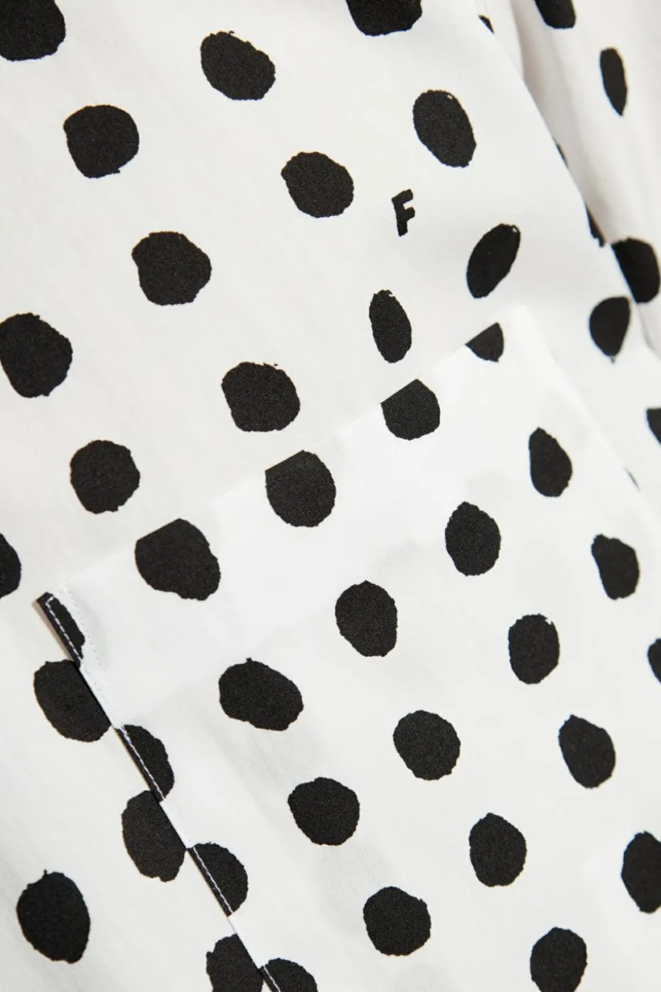 Comme des Garçons Black BIAŁY Koszula ze wzorem w kropki