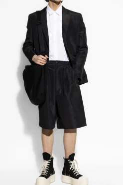 Comme des Garçons Homme Plus CZARNY Marynarka z lnianym wykończeniem