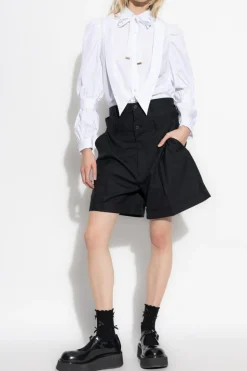 Comme des Garçons Noir Kei Ninomiya BIAŁY Koszula z bufiastymi rękawami