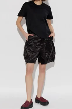 Comme des Garçons Noir Kei Ninomiya CZARNY T-shirt z asymetrycznym wykończeniem
