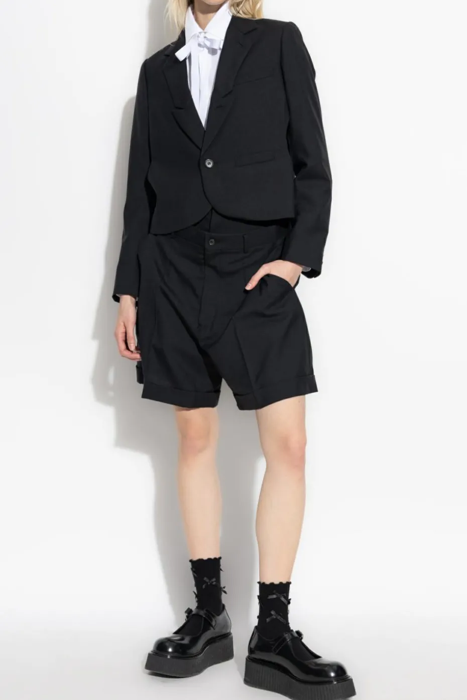 Comme des Garçons Noir Kei Ninomiya CZARNY Wełniane szorty
