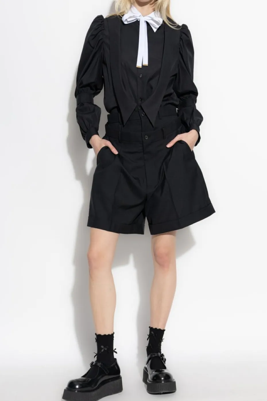 Comme des Garçons Noir Kei Ninomiya CZARNY Koszula z bufiastymi rękawami