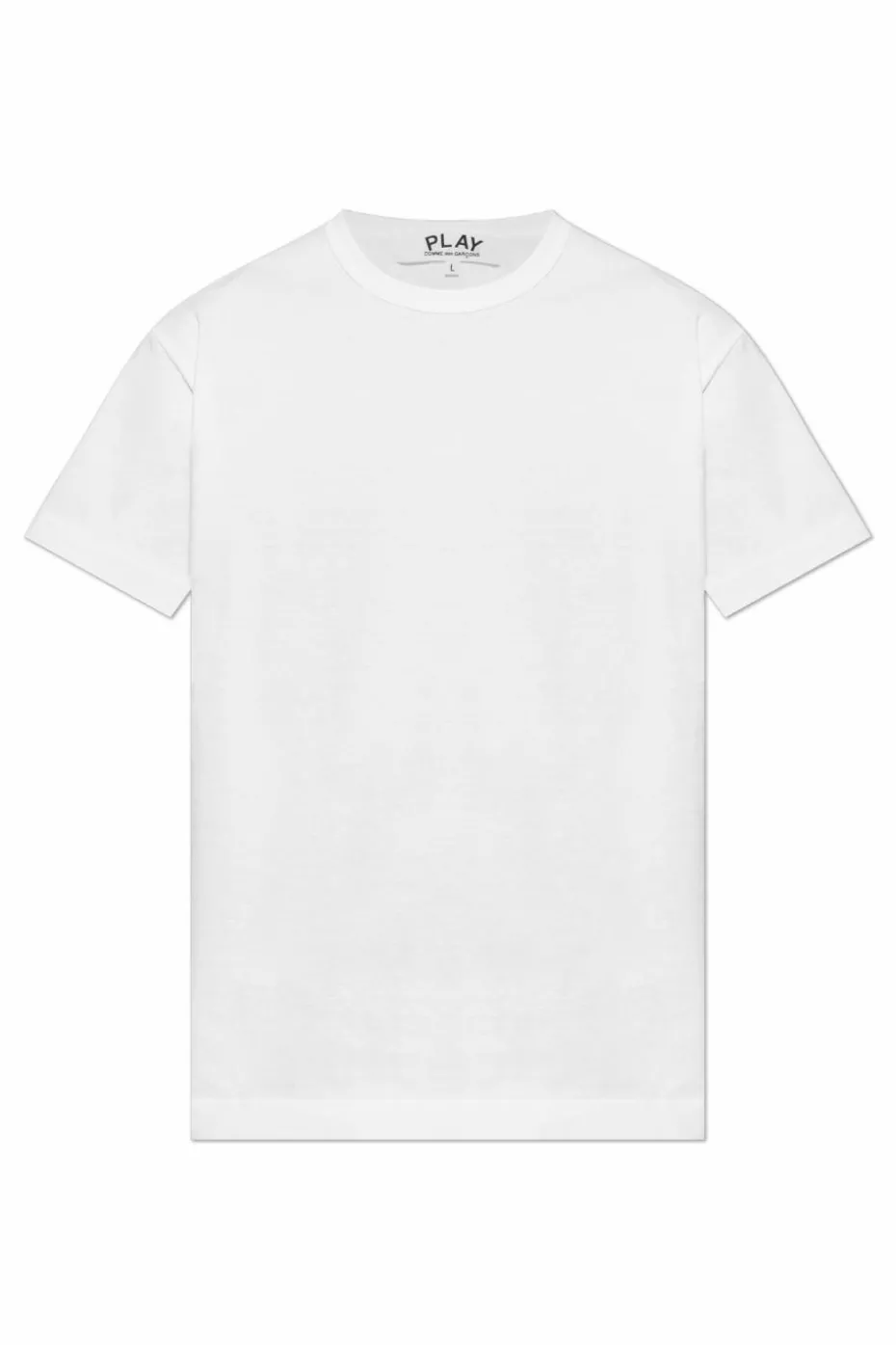 Comme des Garçons Play BIAŁY T-shirt z naszywką w kształcie logo