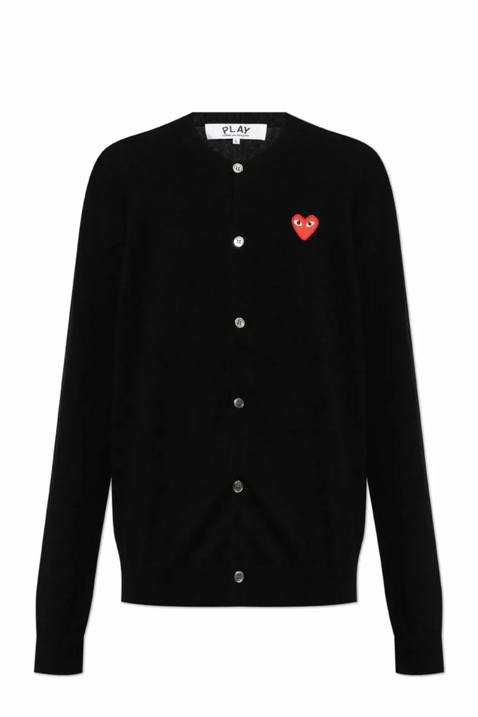 Comme des Garçons Play CZARNY Kardigan zapinany na guziki