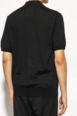 Comme des Garçons Play CZARNY Wełniane polo