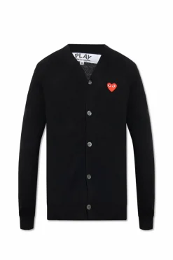 Comme des Garçons Play CZARNY Wełniany kardigan