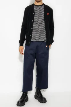 Comme des Garçons Play CZARNY Wełniany kardigan