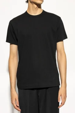 Comme des Garçons Play CZARNY T-shirt z naszywką w kształcie logo