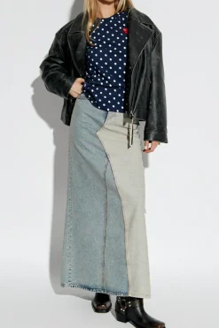 Comme des Garçons Play GRANATOWY Top ze wzorem w grochy