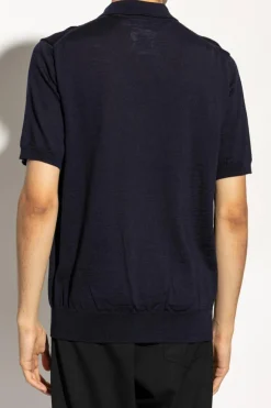 Comme des Garçons Play GRANATOWY Wełniane polo