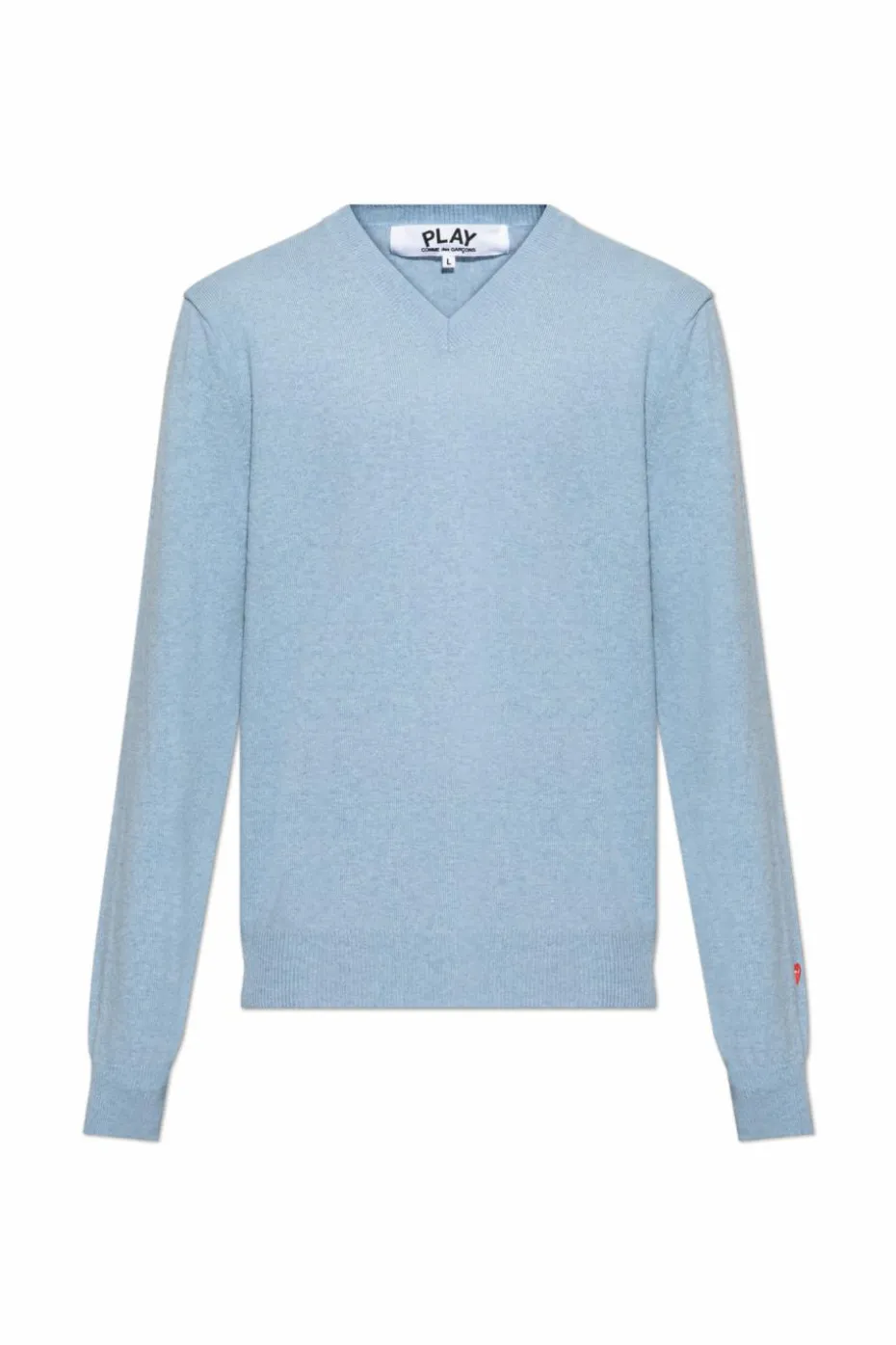 Comme des Garçons Play jasnoniebieski Sweter z dekoltem w serek