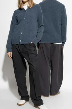 Comme des Garçons Play NIEBIESKI Kardigan z naszywką z logo