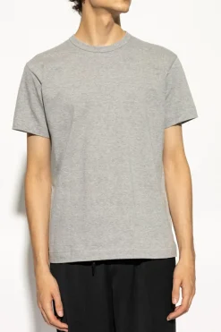Comme des Garçons Play SZARY T-shirt z naszywką w kształcie logo