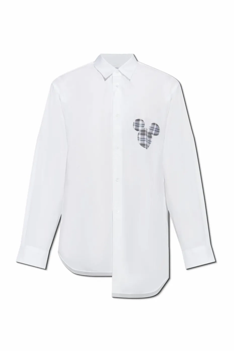 Comme des Garçons Shirt BIAŁY Bawełniana koszula z nadrukiem
