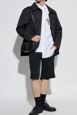 Comme des Garçons Shirt BIAŁY Bawełniana koszula z nadrukiem