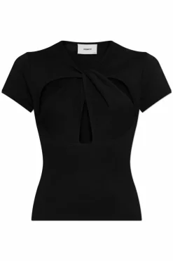 Coperni CZARNY T-shirt z dekoracyjnymi wycięciami