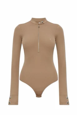 Courrèges beżowy Body z długim rękawem