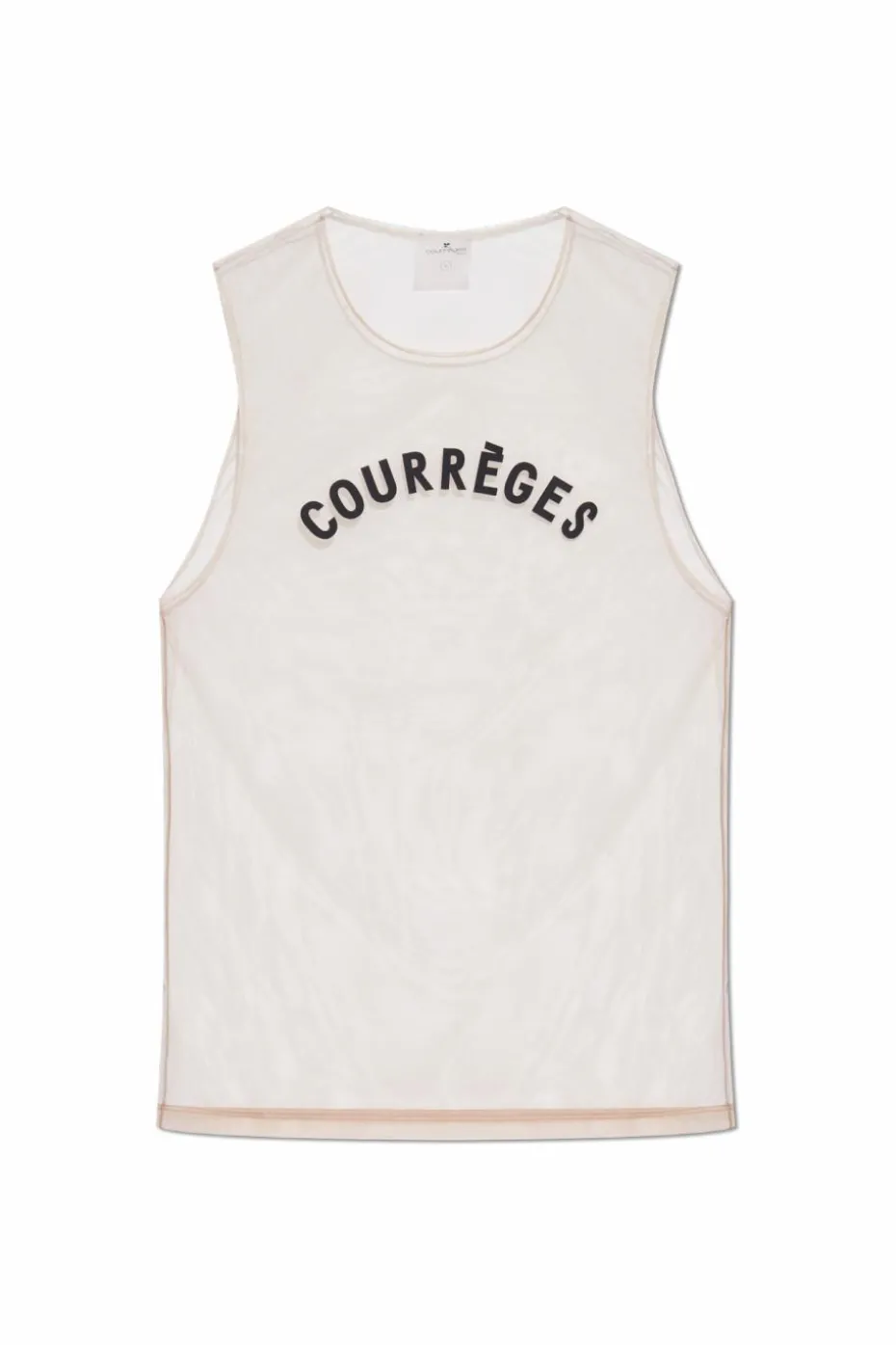 Courrèges beżowy Top z logo