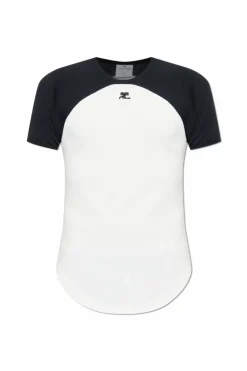Courrèges BIAŁY T-shirt z logo