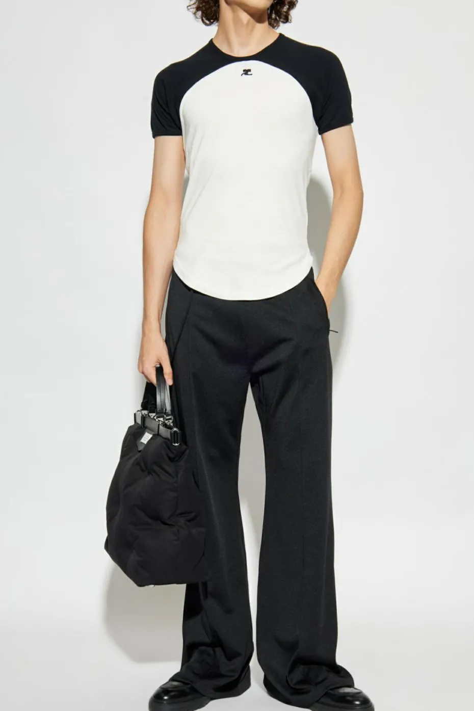 Courrèges BIAŁY T-shirt z logo