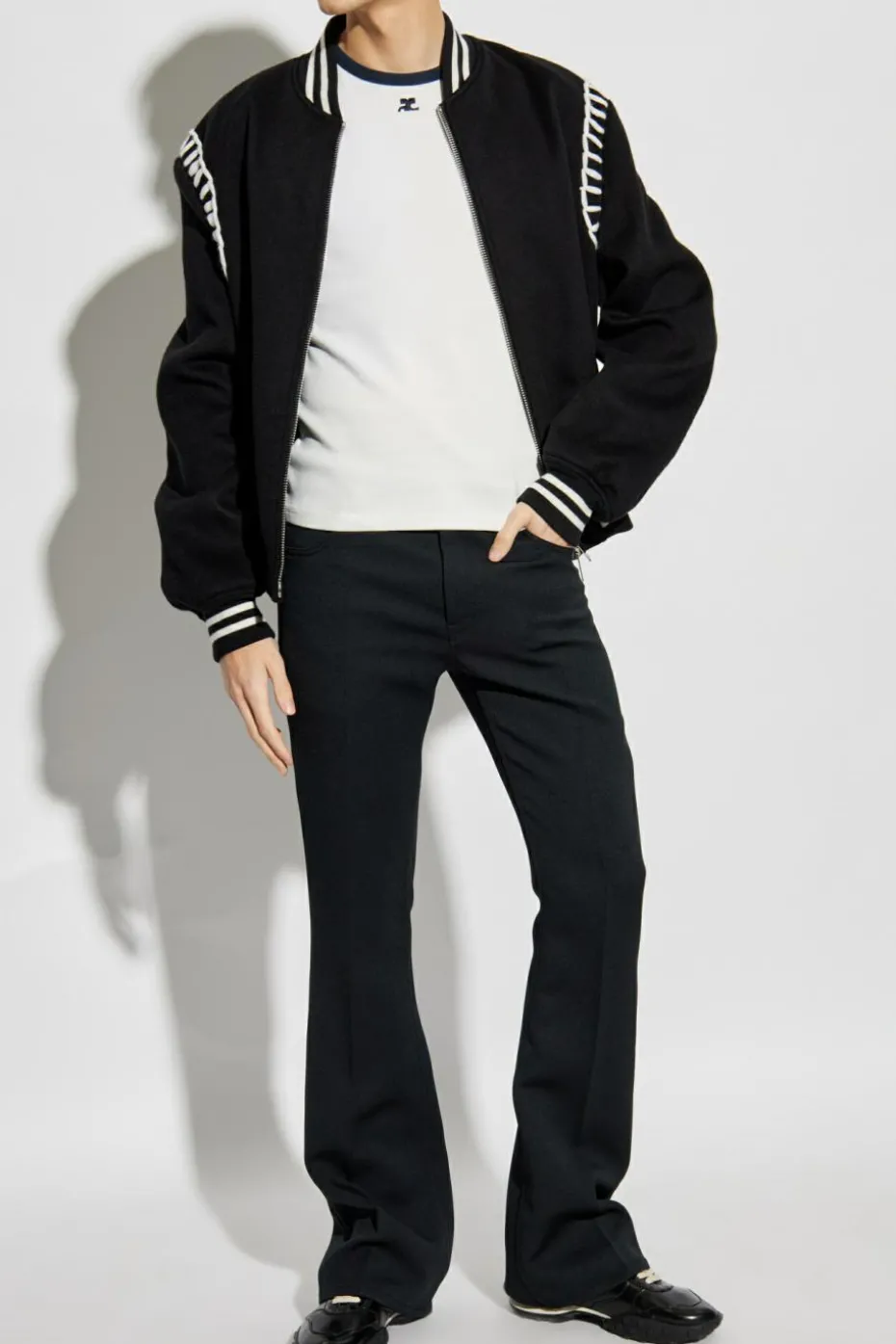 Courrèges BIAŁY T-shirt z logo