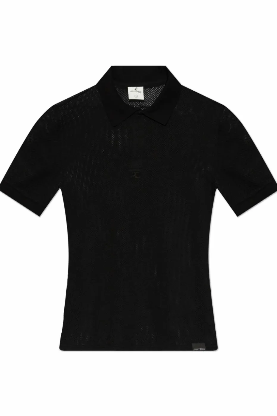 Courrèges CZARNY Ażurowe polo