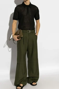 Courrèges CZARNY Ażurowe polo