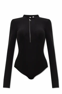 Courrèges CZARNY Body z długim rękawem