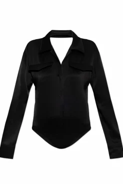 Courrèges CZARNY Body z kieszeniami