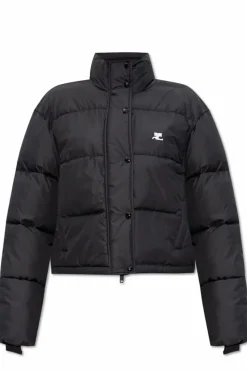 Courrèges CZARNY Ocieplana kurtka z logo