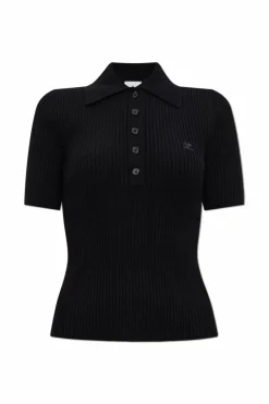 Courrèges CZARNY Top z logo