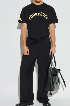 Courrèges CZARNY T-shirt z logo