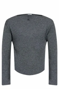 Courrèges SZARY Wełniany sweter