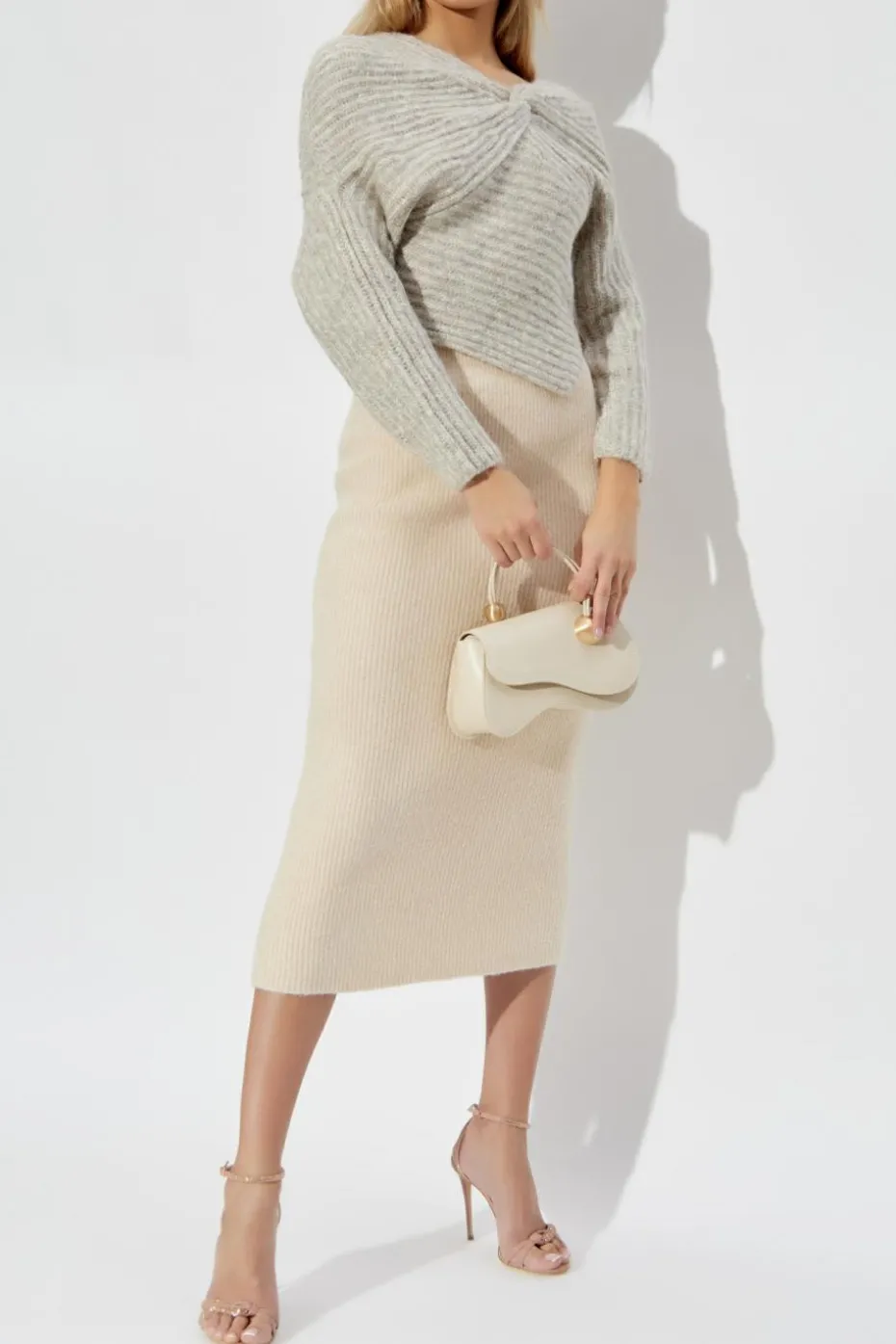Cult Gaia SZARY Sweter `Lea`