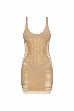 Diesel beżowy Sukienka `M-CALIMERA-SHORT`