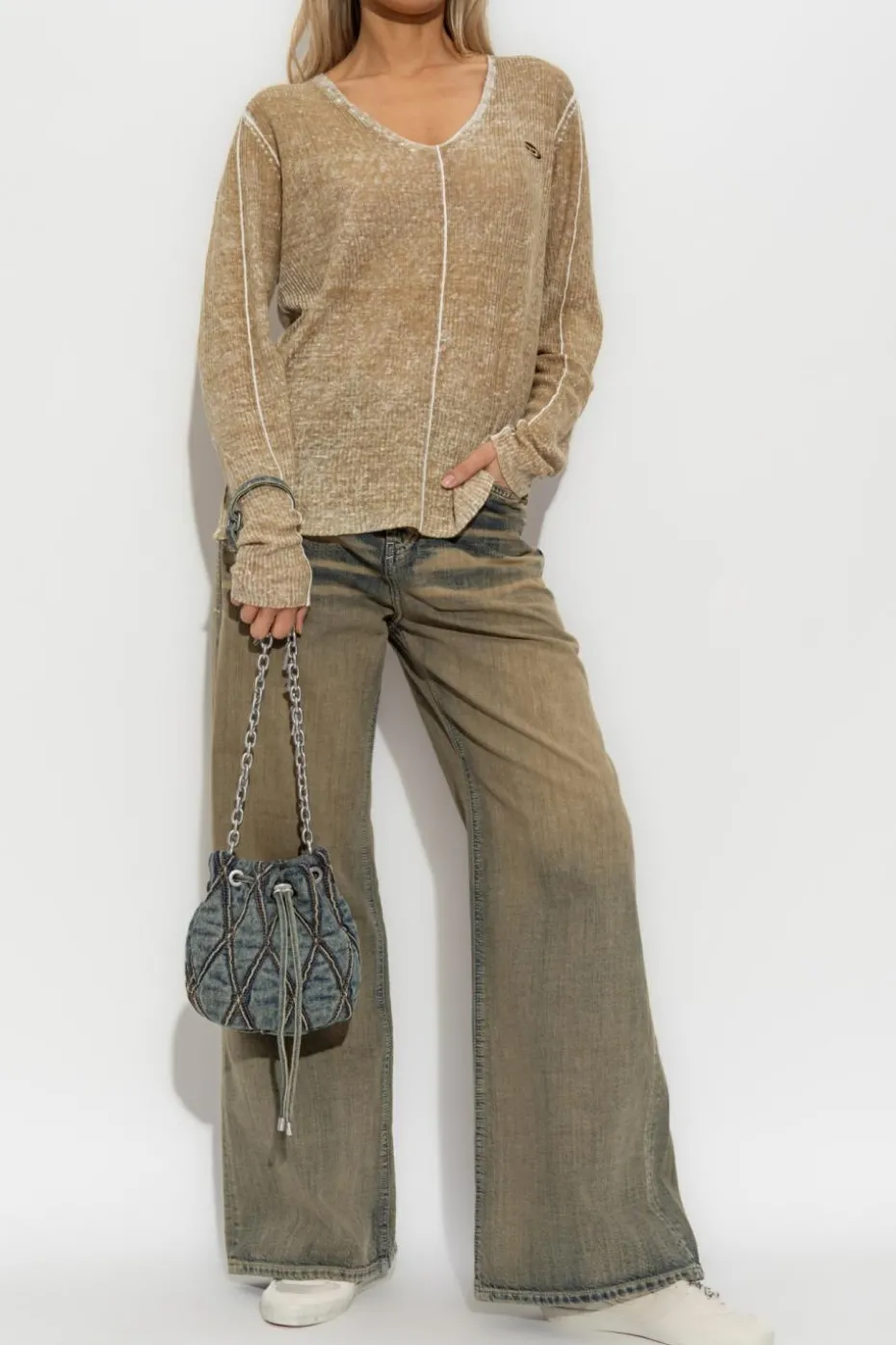 Diesel beżowy Sweter ` K-ROBBEL`