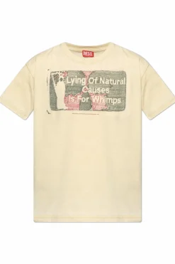 Diesel beżowy T-shirt `T-NORM-T2`